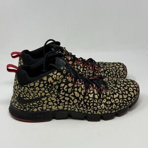 Nike Free Trainer 7.0 Unleash Speed Sneakers Mens 11 Gold Black Cheetah Mid Top